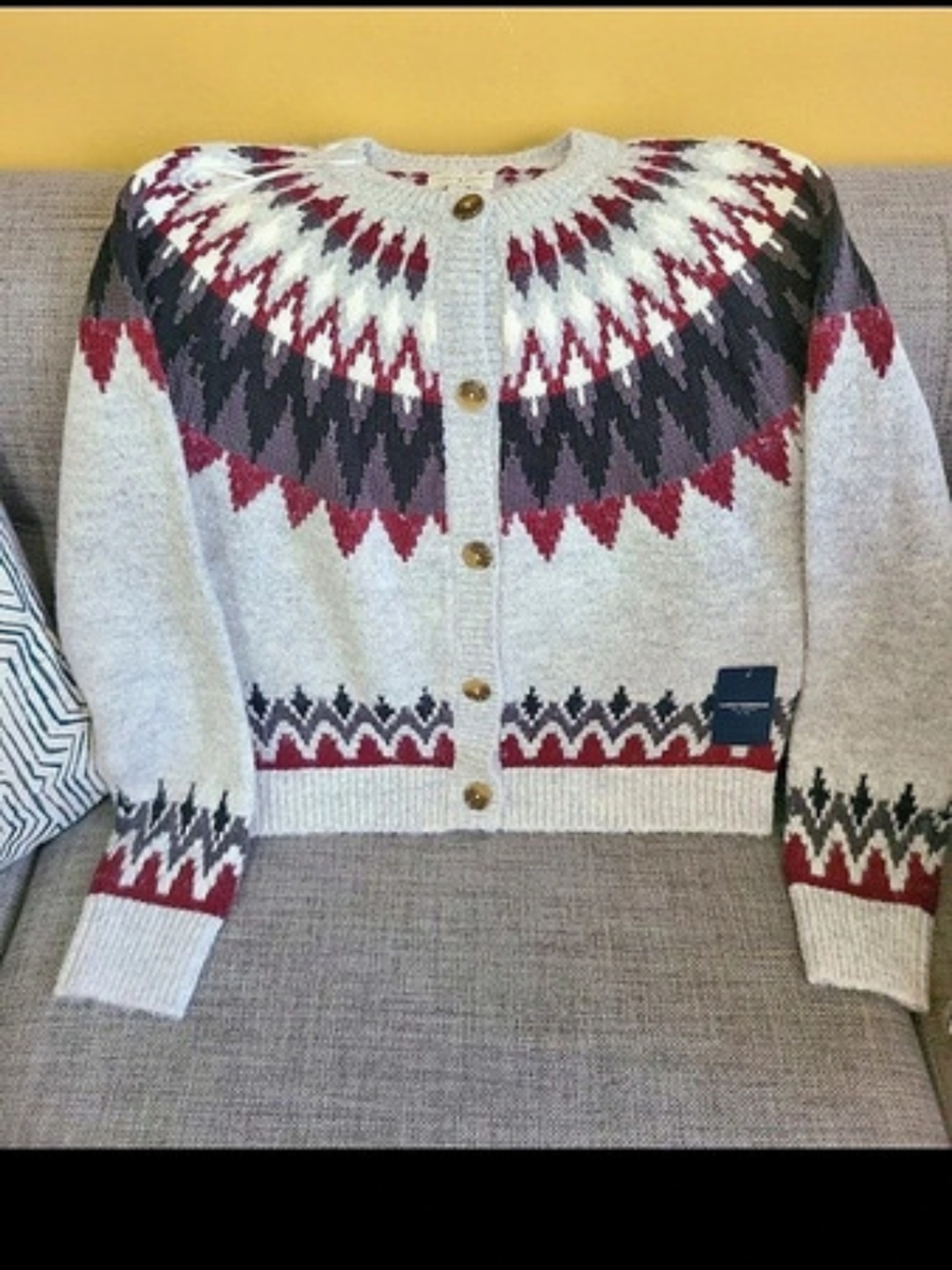 Lucky Brand  Cardigan White & Red Small